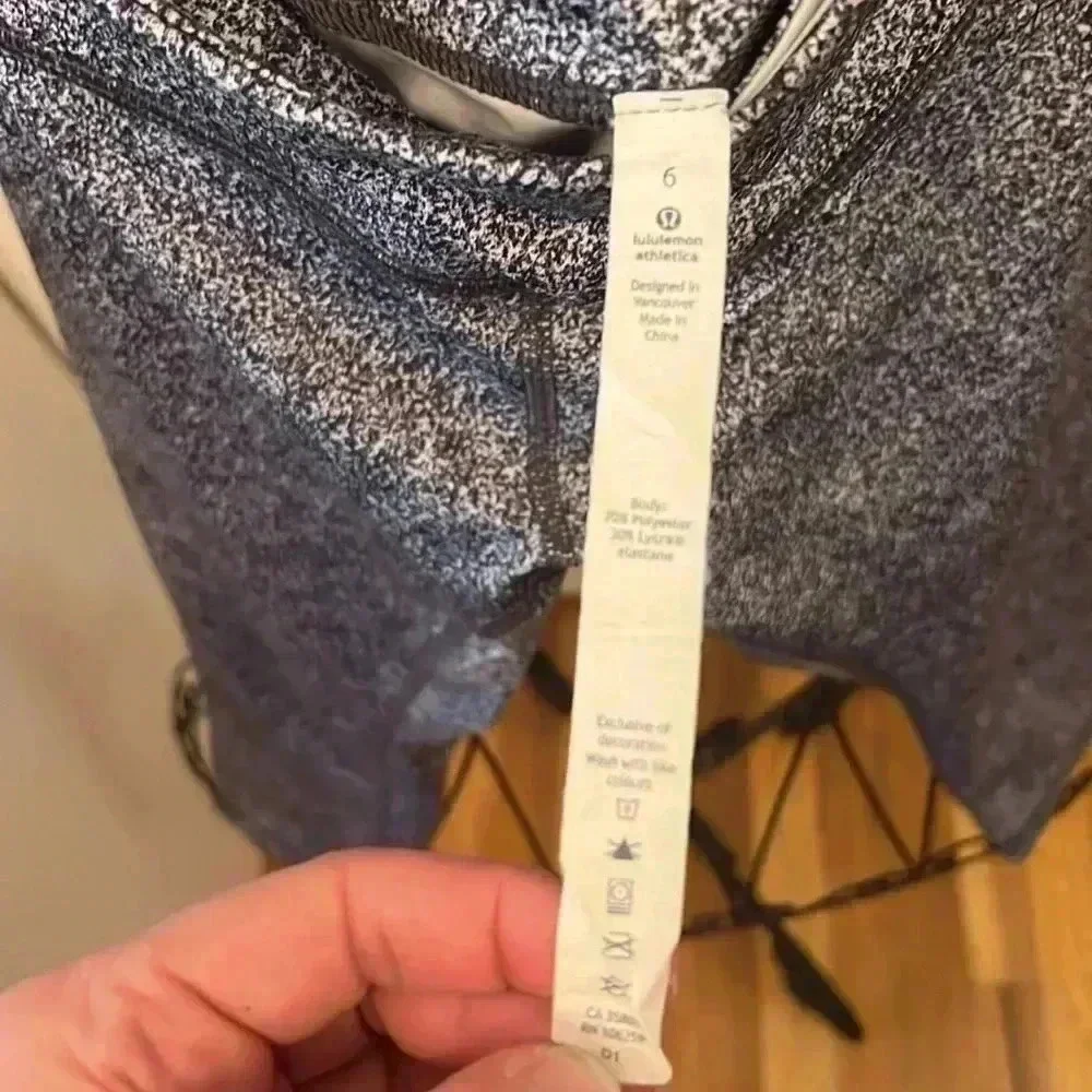 Lululemon Athletica Gray Marbled Wunder Under Crop III Rio Mist Cropped-Sz 6